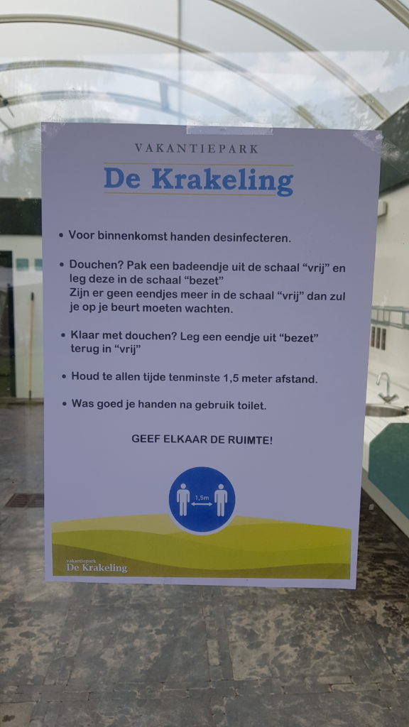 Coronamaatregel sanitair camping De Krakeling, Zeist