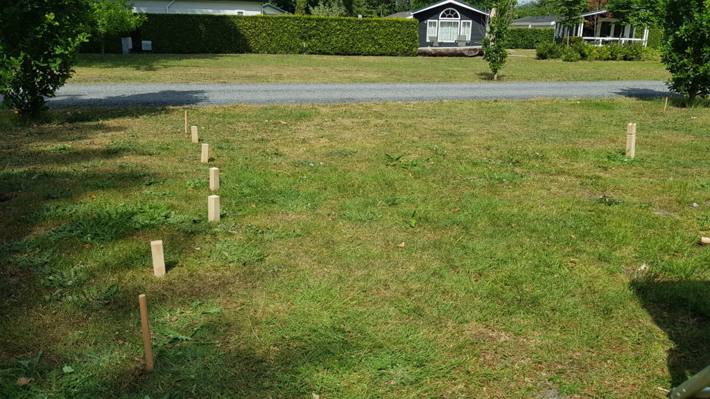 Kubb spelen op camping Dunparc Soest