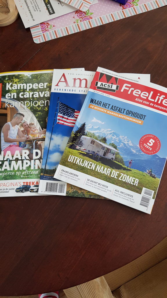 lezen op de camping, Kampeer en caravan kampioen, America magazine, ASCI Freelife